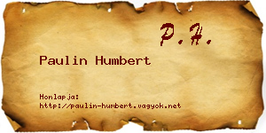 Paulin Humbert névjegykártya